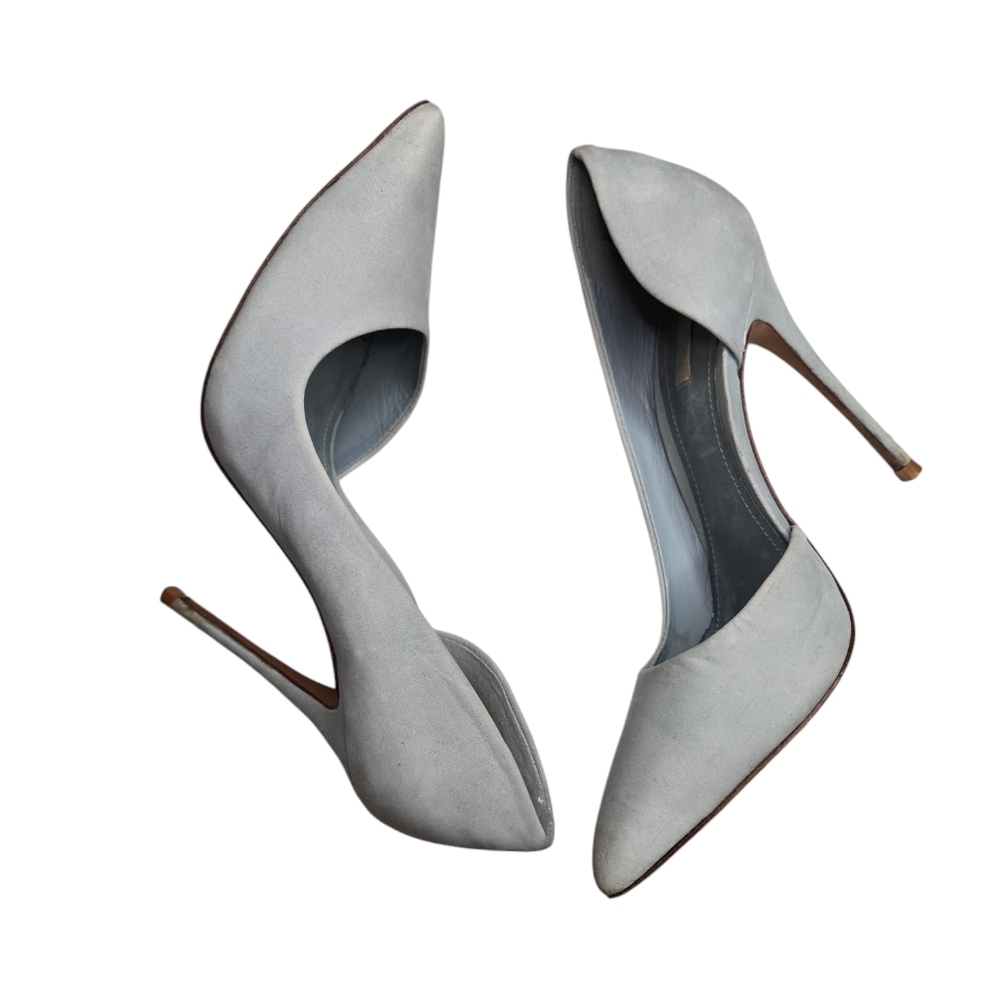 Schutz Rita D'orsay Light Blue Pointy Toe Suede High Heels 6B - Picture 3 of 9